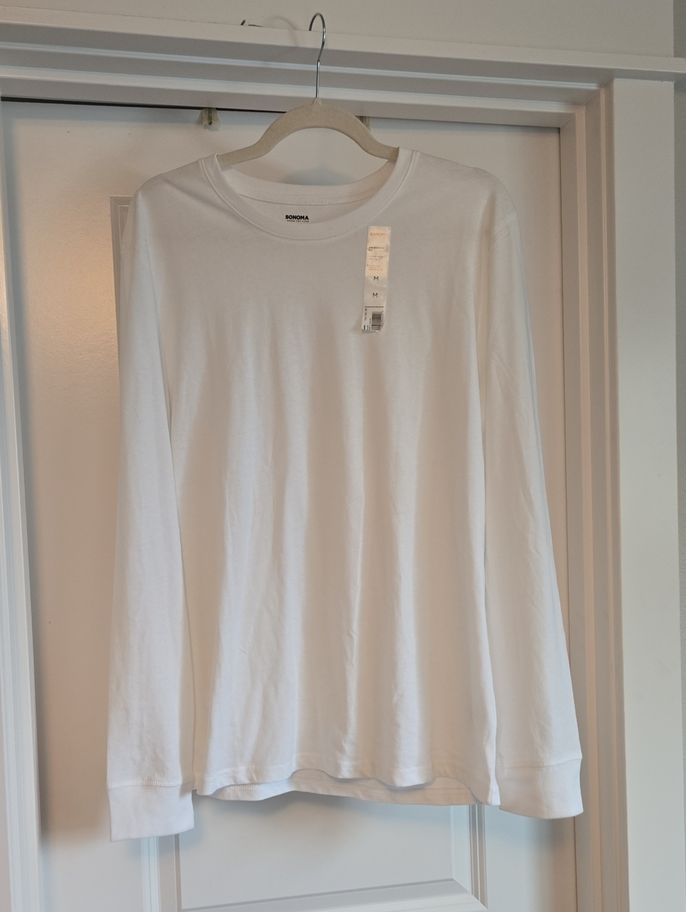 Sonoma White Crewneck Essential Long Sleeve Tee NWT